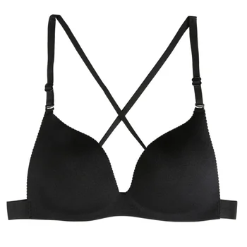 

Women Seamless Bra Push Up Back Cross Bandage Bra Lingerie Underwear Deep V bras small breasts