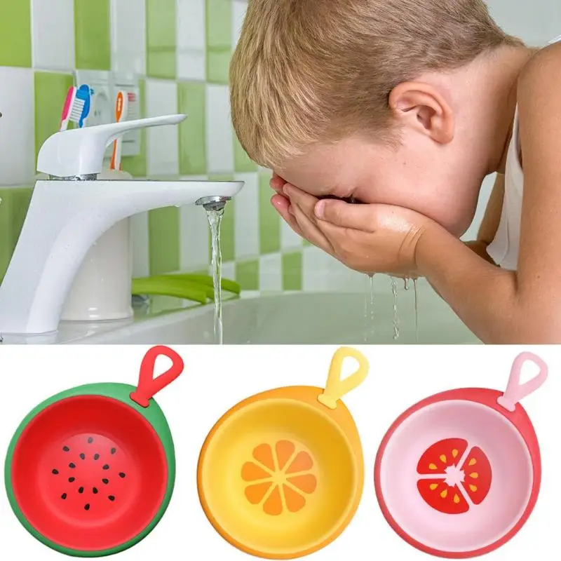 

Cartoon Colorful Baby Basin Silicone Thicken Base Infant Portable Washbasin