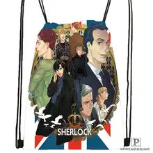 Изготовленный На Заказ Шерлок-Abominable-@ 01-походная сумка на шнурке милый рюкзак для детей(черная спинка) 31x40 см#180611-03-109