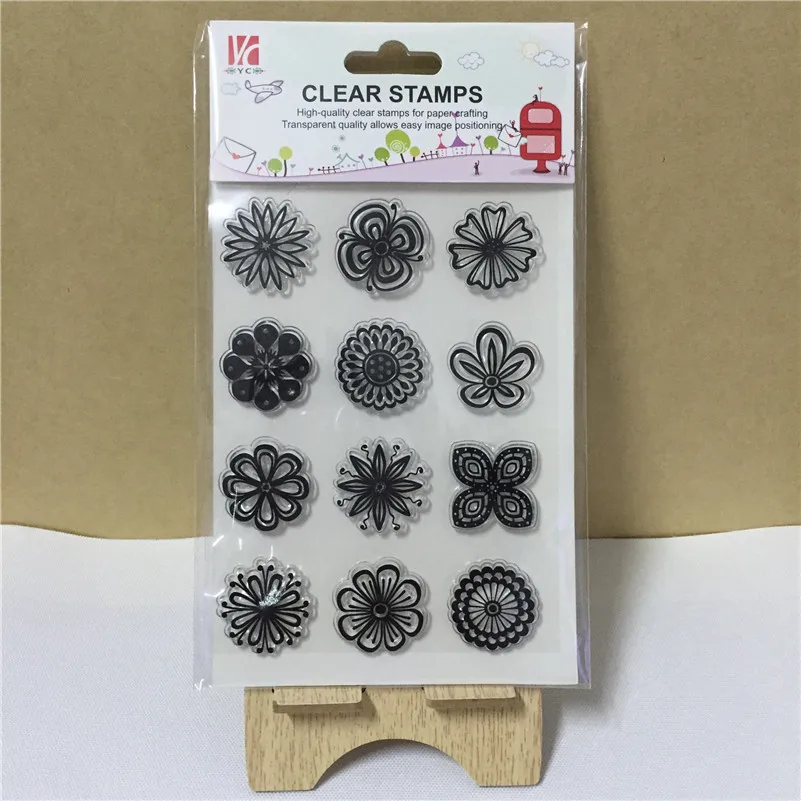 

Kind of beauty flowers" Transparent Clear Silicone Stamp Seal for DIY scrapbooking photo album wedding gift FF-101