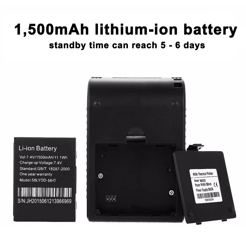 Portable Mini Bluetooth Printer Thermal Receipt Printer Pocket Ticket Machine For Mobile Phone Android iOS PC 58mm