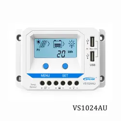 10A VS1024AU 12 В 24 В EPSolar ШИМ Контроллер заряда Регулятор ЖК-подсветки 5 в зарядное устройство для мобильного телефона