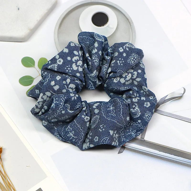 Adjustable Flower Blue Unique 1PC Cartoon Cowboy Star Hair Rope High Quality Scrunchie Ponytail Holder Light Color Elastic