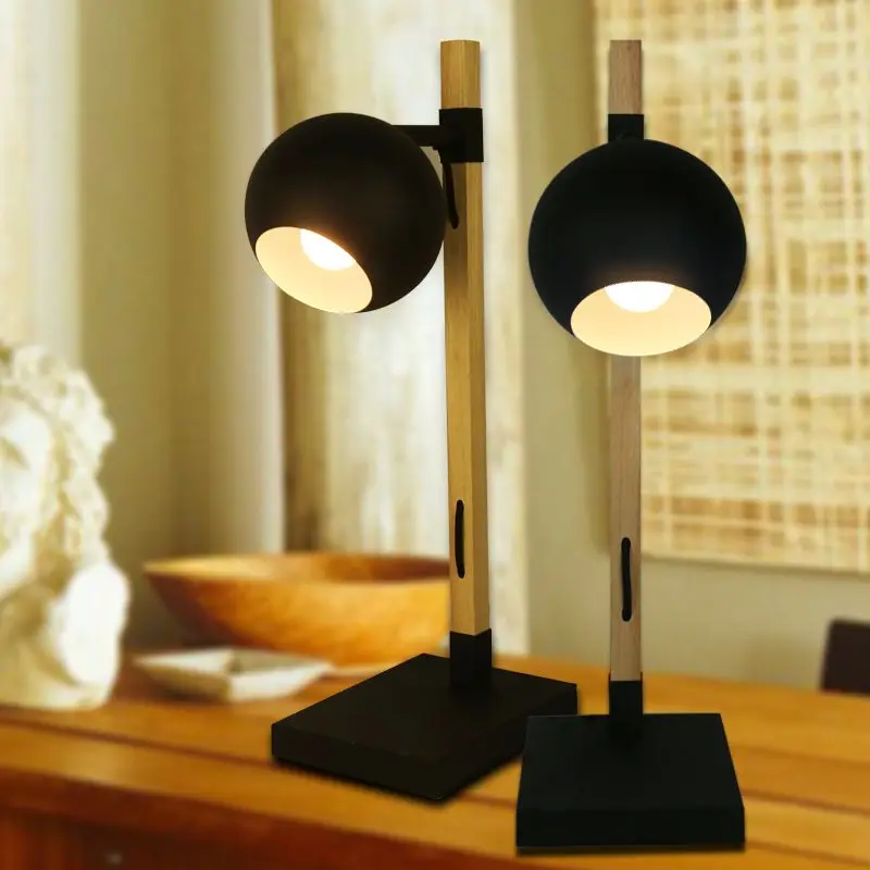 

Modern Nordic students bedroom bedside desk creative wooden Contracted design desk lamp