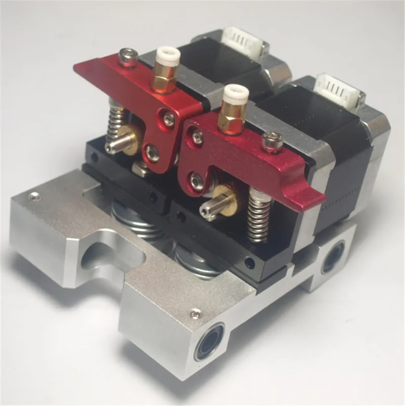 

Reprap Replicator 3D printer metal dual direct extruder kit 1.75 mm filament with nema 17 stepper motor dual extruder carriage