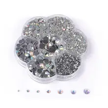 China Gute Qualität Mix SS6 SS10 SS16 SS20 SS30 SS34 SS40 Größe Blau Licht Kristall AB Strass 1490 STÜCKE Verwenden für Kleidungsstücke