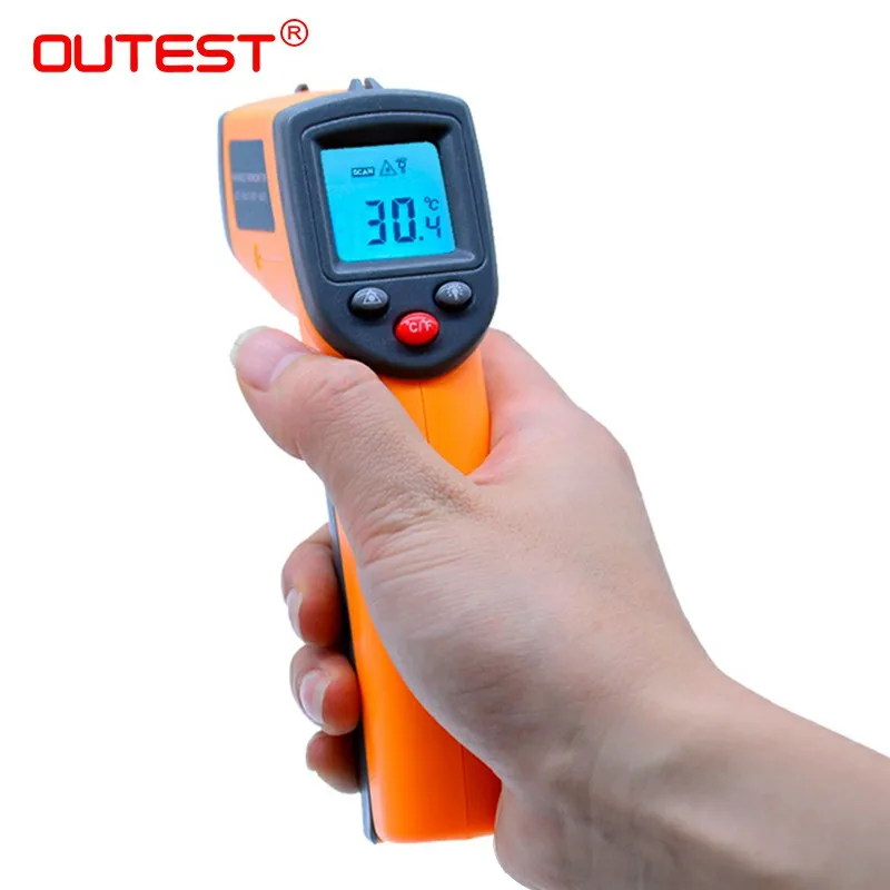 

GS320 Non contact Digital Laser infrared thermometer -50~360C (-58~680F) Themperature Pyrometer IR Laser Point Gun