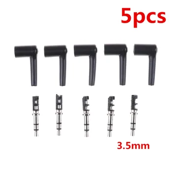 

5pcs Black 3 Pole 3.5 Nickel/Gold Plated 90 Degrees Audio Plugs Jack Adaptor Connector 3.5mm Stereo Headset Plug Jack
