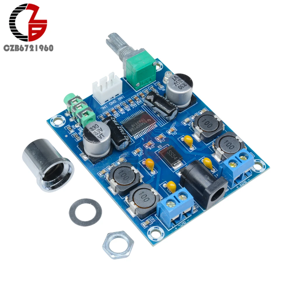 

2x45W DC 12V-28V TPA3118D2 Digital Power Amplifier Board 2 Channel Audio Amplifier Board 3.5mm DC Socket for Speaker Subwoofer