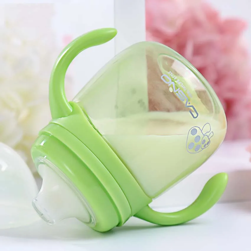 280MLBaby Feeding Cup Kids Water Milk Cup Soft Mouth Duckbill Sippy