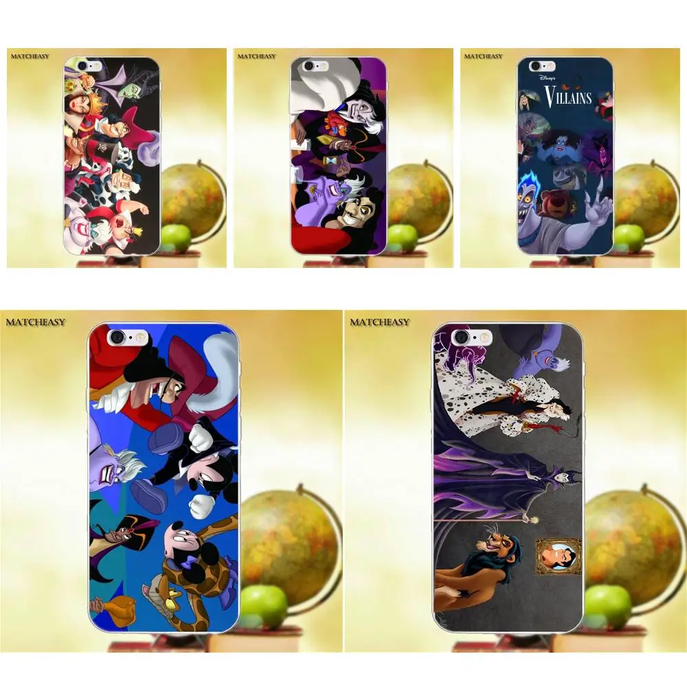 Soft TPU Cases Covers Disny Villains For Apple iPhone X XS Max XR 4 4S 5 5C SE 6 6S 7 8 Plus | Мобильные телефоны и