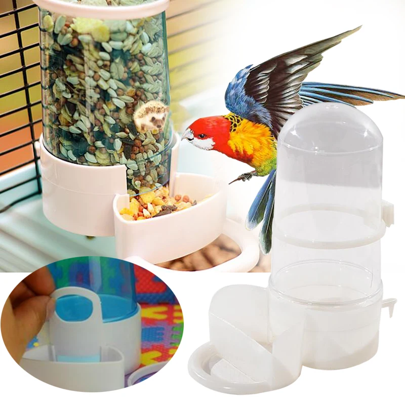 

Pet Bird Automatic Drinker Feeder Water Dispenser Clip Large Parrot Hedgehog