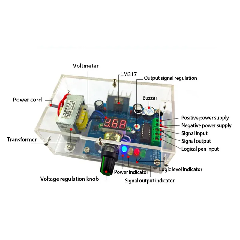 DIY Kit LM317 Регулируемое напряжение 220 В до 1,25 в-14,5 в понижающий модуль питания печатная плата DIY Электронный с оболочкой