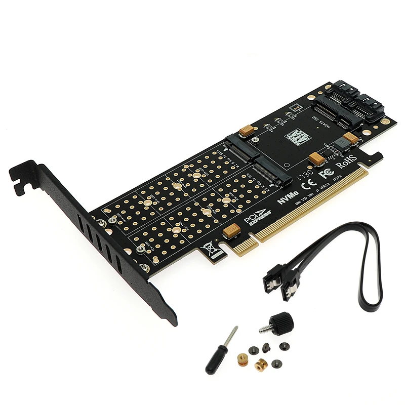 Оптовая продажа M.2 NVMe mSATA ssd PCI express Card Express 3 0X16 NGFF в 1 карта адаптера