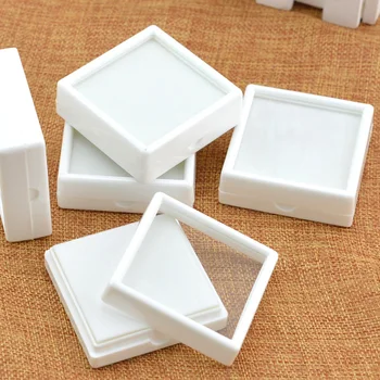 

De Bijoux 12pcs Earring Studs,Pendant,Jewelry Bead, Trinket Plastic Case Box Showcase Tray,Party Gift Box 2.36x2.36"