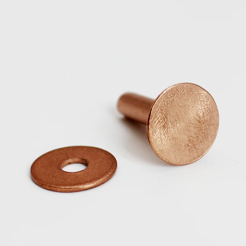 

100sets Copper Rivets Rapid Studs Round Cap Decorative Rivets DIY For Clothes Clothing Bag Shoes Leather