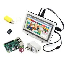 Micro PC Горячие Raspberry Pi 3 Модель B с 7 дюймов HDMI LCD + 16 ГБ Карта Micro Sd + Двухцветный чехол + Адаптер Питания Raspberry Pi 3 Pack = F