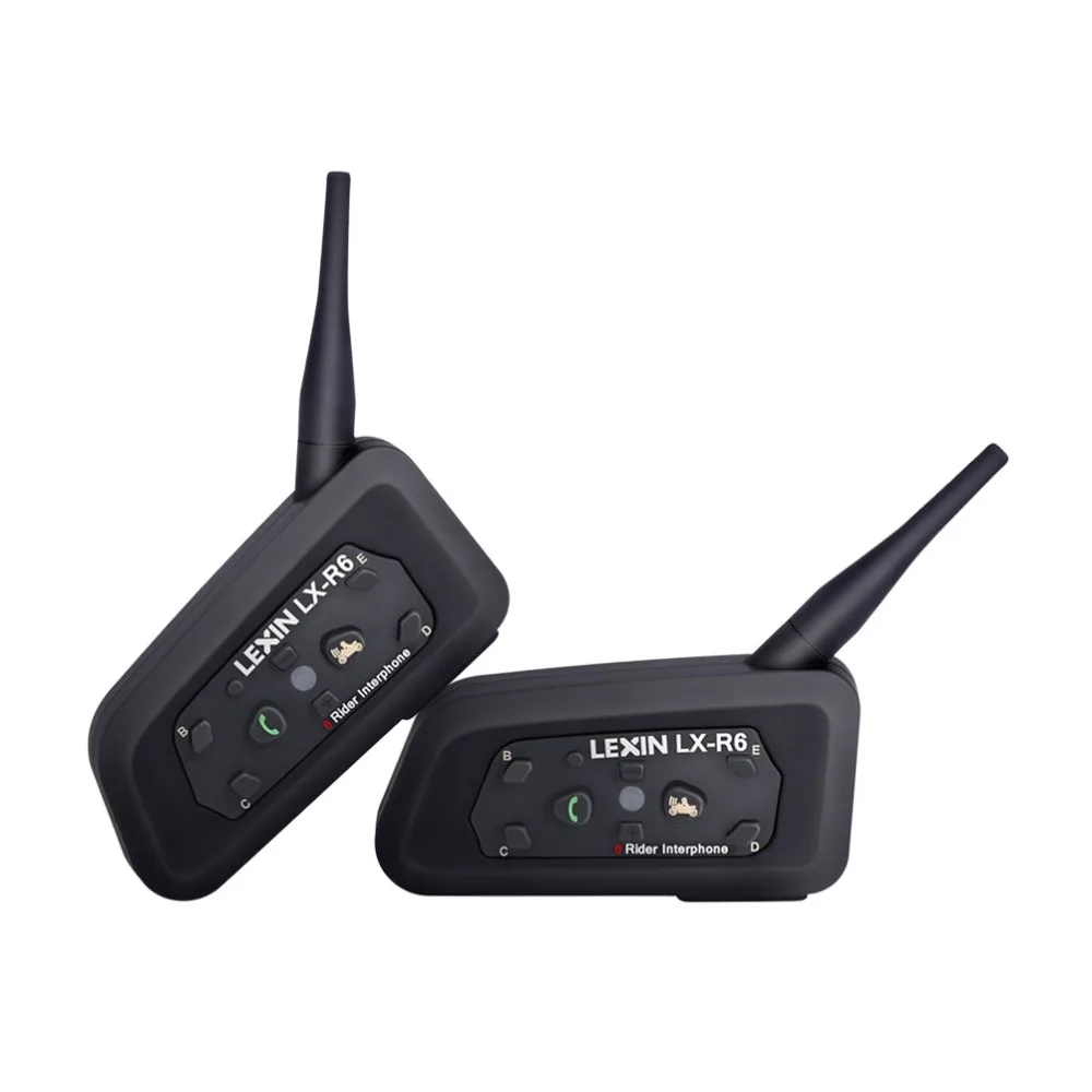 Беспроводная гарнитура Lexin для мотоциклетного шлема 2 шт. R6 1200 м BT Bluetooth 6 всадников