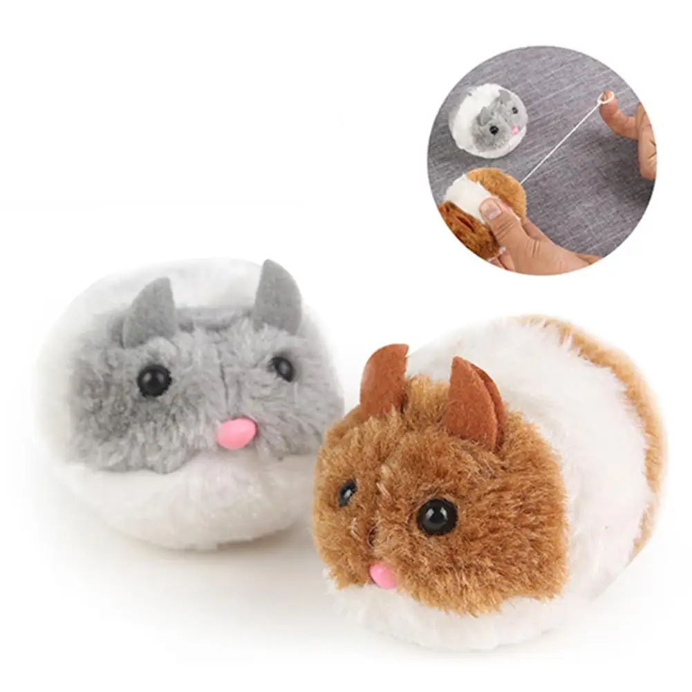 

1 Pc Pet Dog Cat Plush Toy Running Mouse Animal Pull Tail Running Interactive Pet Supplies Gift New