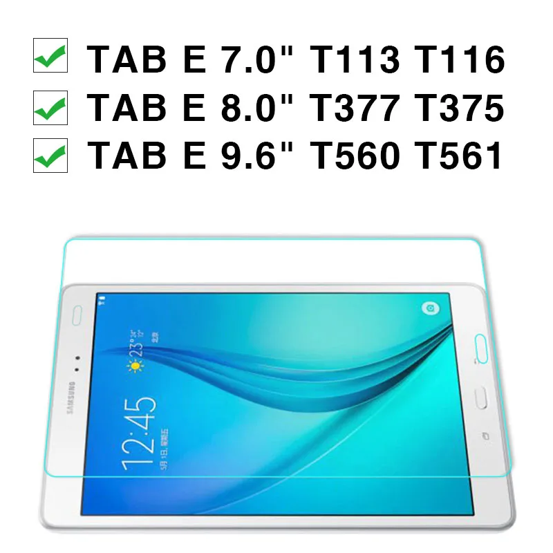 Экран протектор для Samsung Galaxy Tab E T560 t561 9,6 дюймов T377 T375 8," T113 T116 7,0 дюйма закаленное Glas защитной пленки 9 H