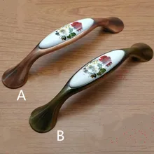 96mm rustico rural ceramic dresser handles bronze kitchen cabinet drawer pulls knobs 3.75″ red bronze retro furniture handles