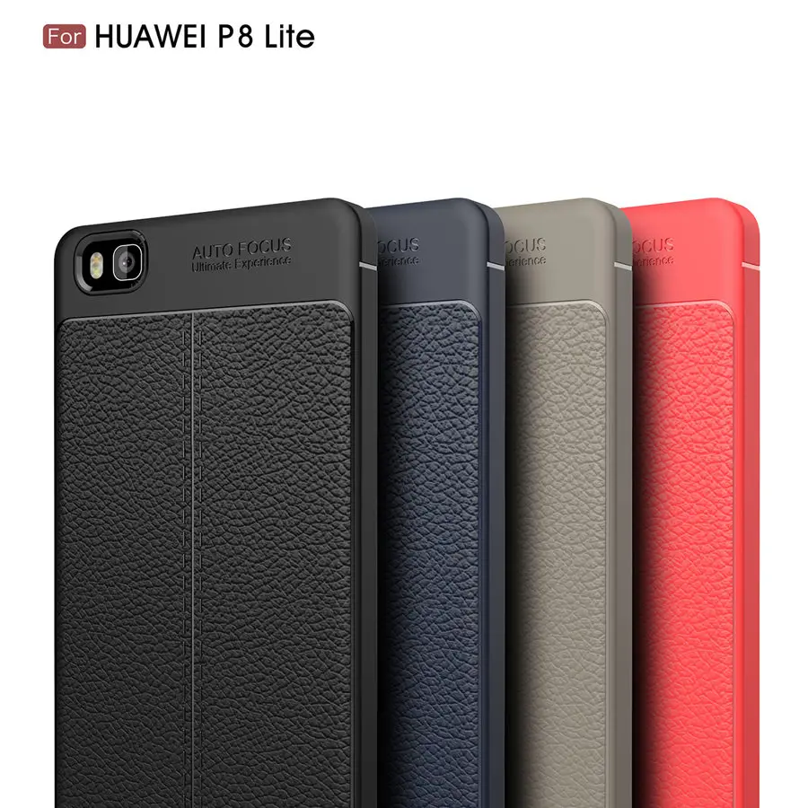 for Huawei P8 Lite 2015 Case Leather Silicon Back Cover Full Protection Shell (2015) Soft Capa Funda |
