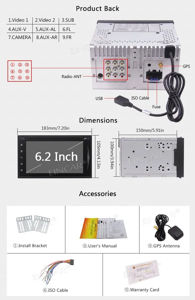 Excellent Android 7.1 Octa-Core Car DVD Player gps tracker 7