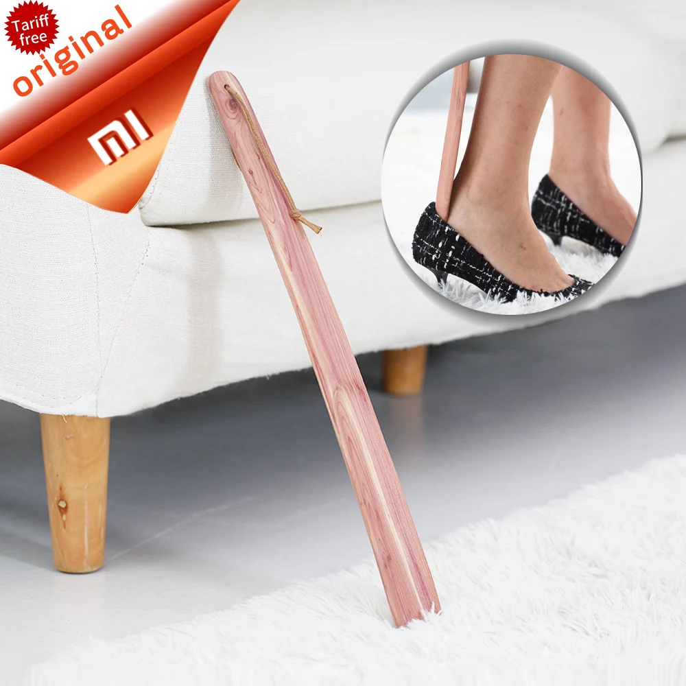 

New Original Xiaomi Mijia Professional Durable Natural Wooden easy Handle 43cm Shoehorn Lifter Tool Home craftFor pregnant women
