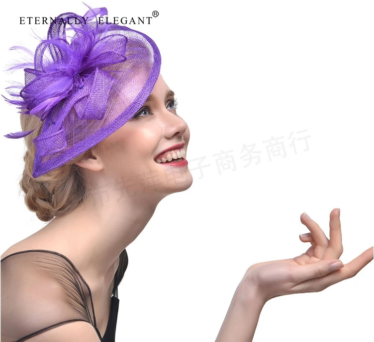 New Yarn Feather Headdress Fashion Hat Elagant Ladies Party Vintage Headdress For Wedding Party EE2401