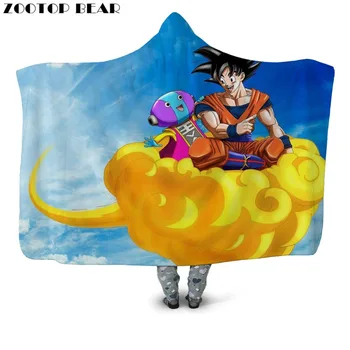 

Hooded Blanket Coats Wearable Funny Anime Dragon Ball Fashion Home Flight Boy Soft 3D Printed Office Quilts Bedding Adults Brand