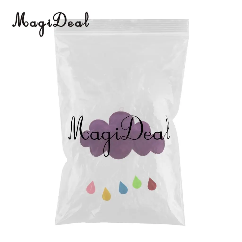 Cute Cloud with Raindrop Hanging Ornament Pendant for Kids Play House Play Tent Crib Canopy Nursery Decoration Toy purple