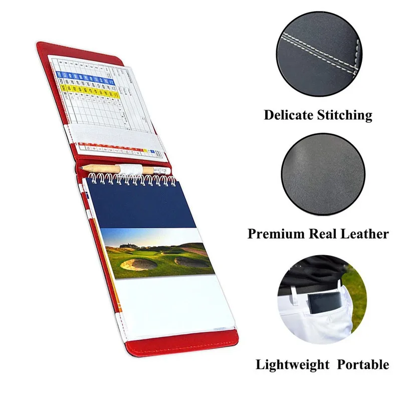 1 مجموعة بو جولف بطاقة الأداء حامل حارس جولف النتيجة كتاب غطاء الجيب التهديف مع 2 جولف النتيجة بطاقات و 1 قلم رصاص و 1 غطاء