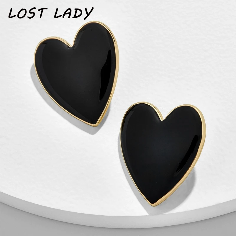 Серьги-гвоздики в форме сердца Lost Lady богемном стиле для женщин модные женские
