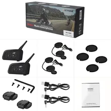 2 PCS V6 Bluetooth Del Casco del Motociclo Cuffie Intercom BT Senza Fili Intercomunicador Interfono per 6 Piloti MP3 Auricolare Bluetooth