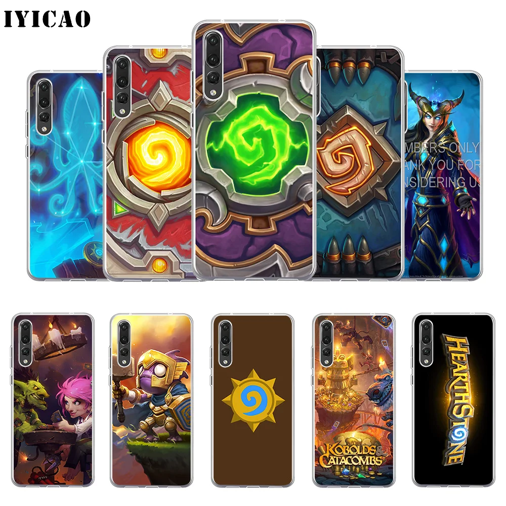 IYICAO HearthStone Мягкий силиконовый чехол для телефона Huawei P30 P20 Pro P10 P9 P8 Lite P Smart из ТПУ |