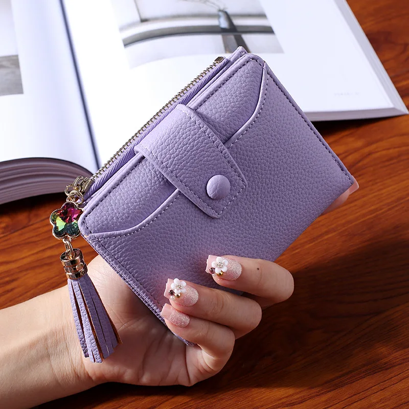 

WESTERN AUSPICIOUS Women Wallet 2019 New Purple Blue Gray Black Wallet Female Zipper And Hasp Lady Card Holder