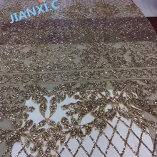 Лидер продаж cici-101128 африканские блестки Тюль ажурная ткань shining клееного блестками кружевной ткани