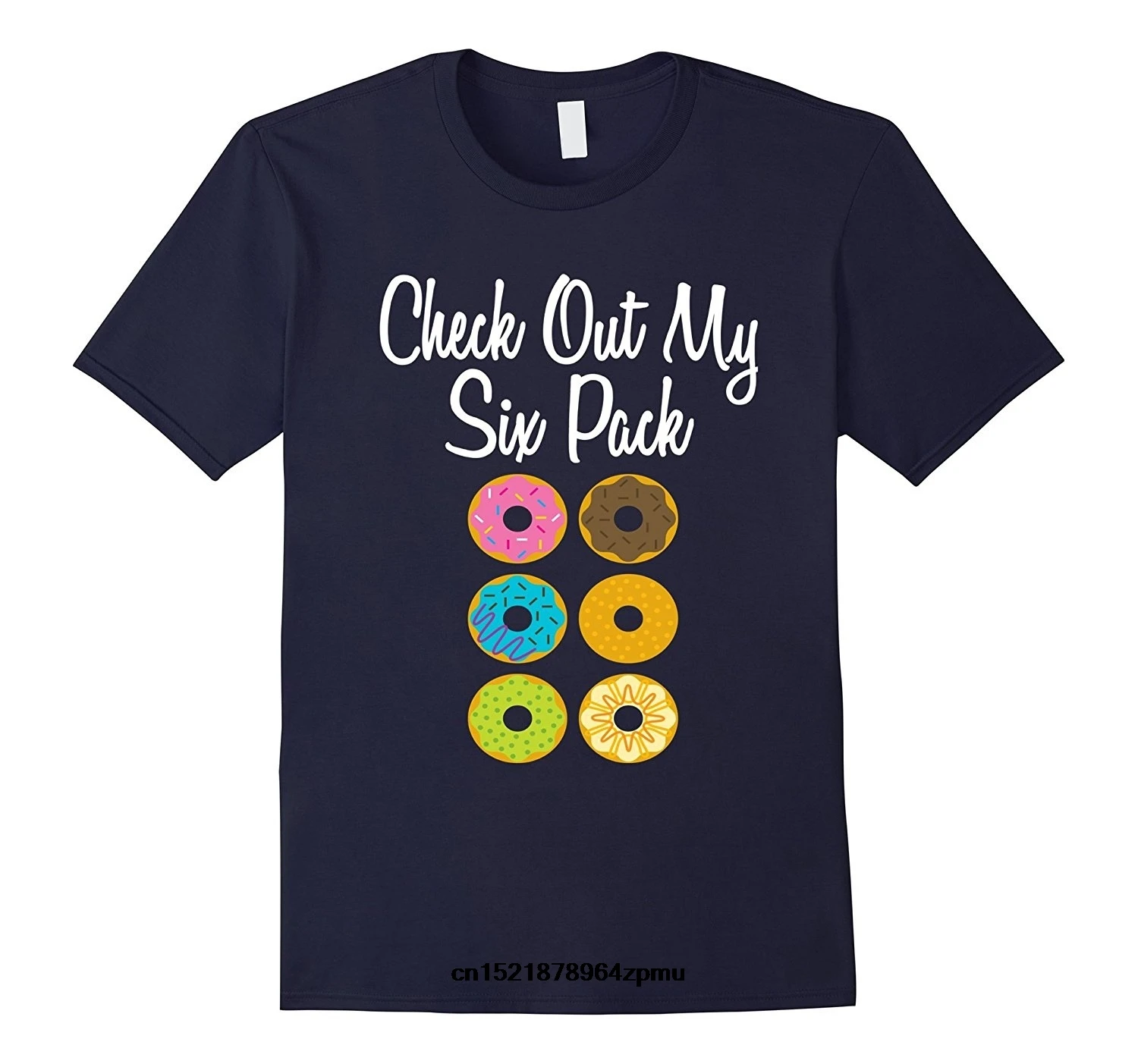 Men t shirt Check Out My Six Pack Donut Ab Tee Fake Muscle t-shirt novelty tshirt women | Мужская одежда