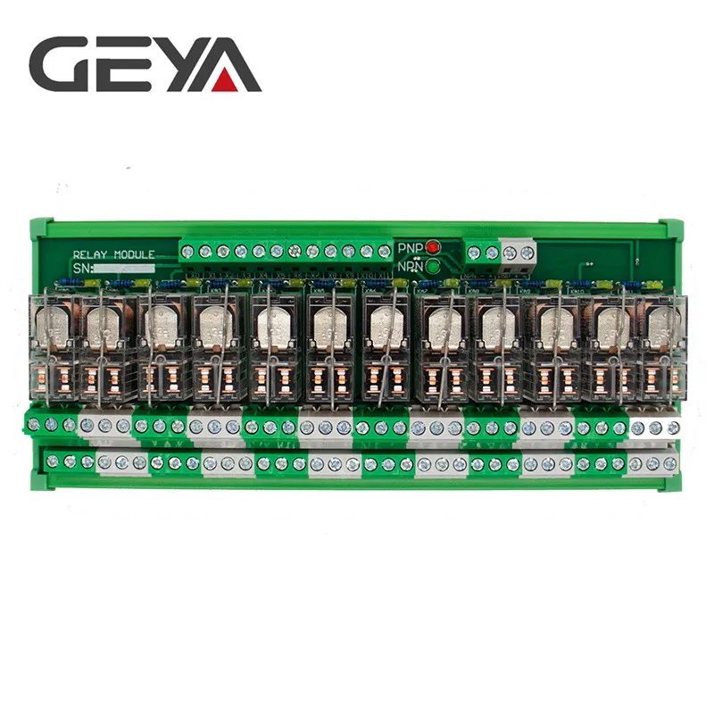 GEYA 2NG2R 12 канальный Omron релейный модуль 2NO 2NC 12VDC 24VDC DPDT релейная плата PCB|Реле| |