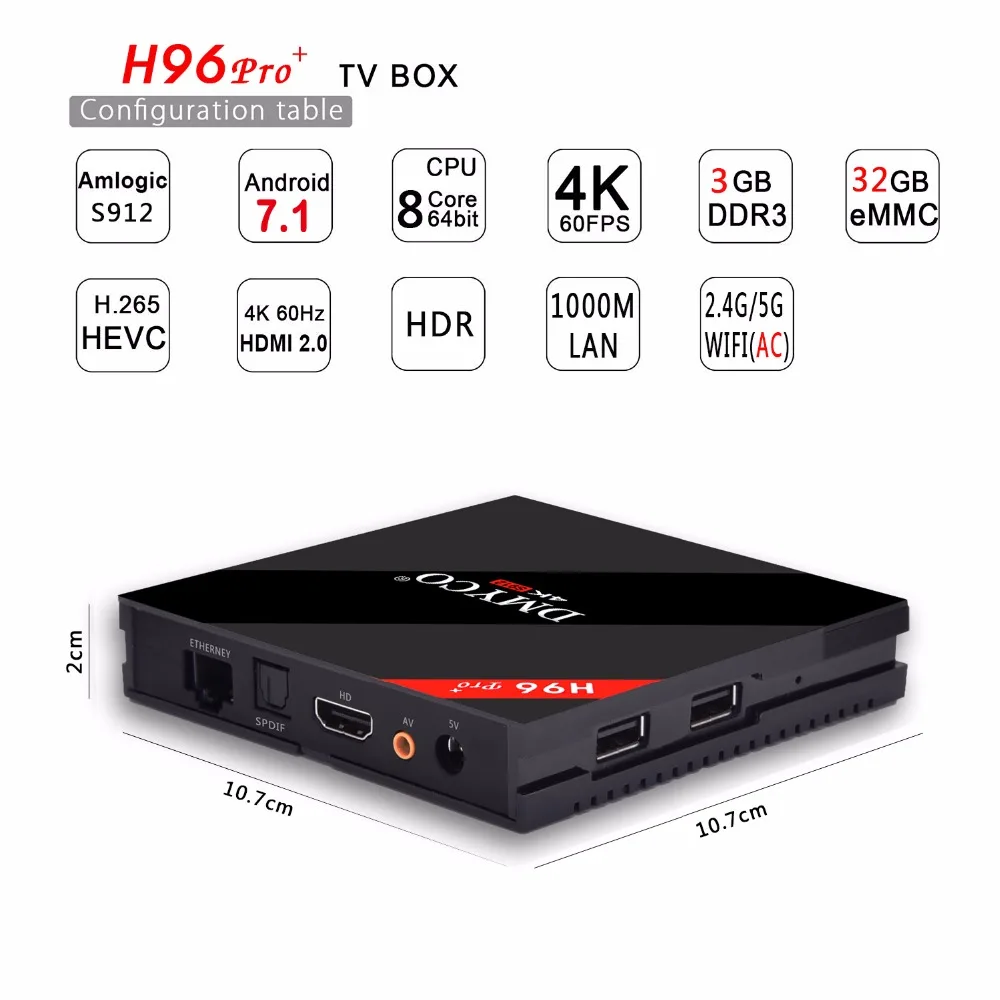 H96PRO+ android6.0 s912 3gb 32gb dual band wireless 1000M LANDMYCO