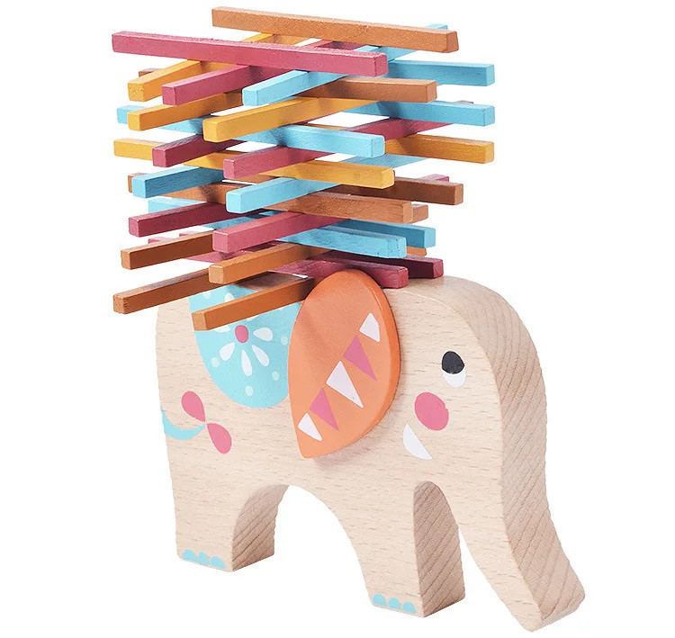 US $8.09 10% OFF|Baby holzspielzeug Sticks Balance Holz Kinder Puzzle Spiele Eltern Spielzeug Elefanten Balance Holz Gestapelt Musik puzzle kinder Elefanten Schuhe Kinder, Baby & Spielzeug günstige