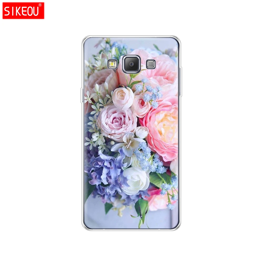 Силиконовый чехол для Samsung Galaxy A3 A3 A5 A7 A500 A510 A520 A300 A310 A320 A700 A710 A720 и изображениями красочного цветка розы пиона - Цвет: 61806