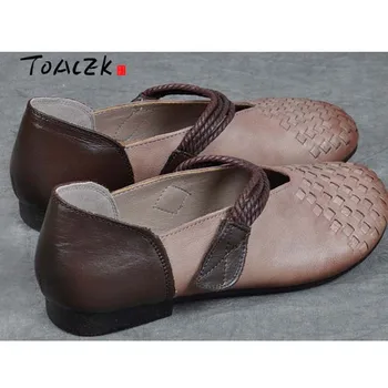 

Autumn ethnic style retro Mary Jane women's shoes soft skin mother soft bottom shoes literary hand-woven leather women's shoes