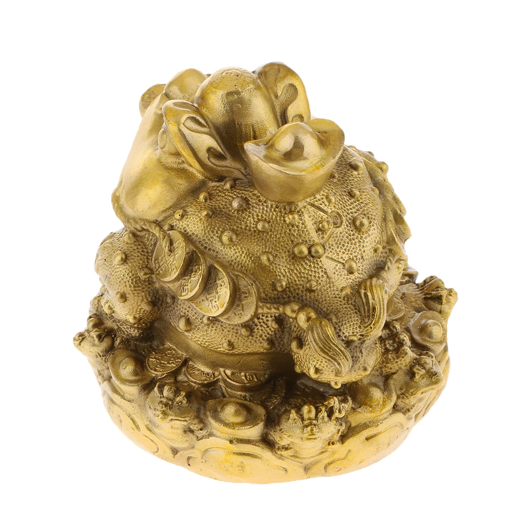 Feng Shui Toad Money LUCKY Fortune Wealth Chinese Golden Frog Toad Coin Home Office Decoration Tabletop Ornaments Gifts