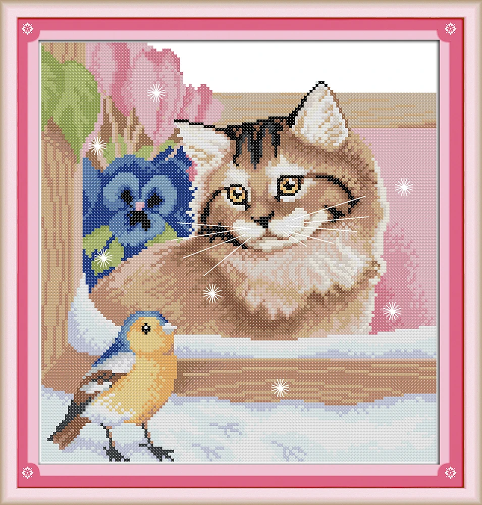 Набор крестиков для птиц и кошек animal18ct 14ct 11ct граф печать вышивка DIY рукоделие ручной работы плюс