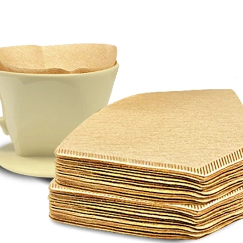 

100 Pcs/200Pcs/300 PCS/bag Cone Shape Disposable Coffee Filter Paper Unbleached Pre-folded Filter Coffee Maker Strainer Tools