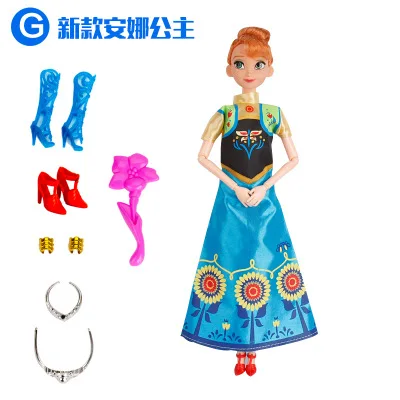 Disney 29cm Princess Toys Ice and Snow Dolls Frozen Elsa Anna Princess Doll Gift Box Girl Toy for Christmas Birthday Gift