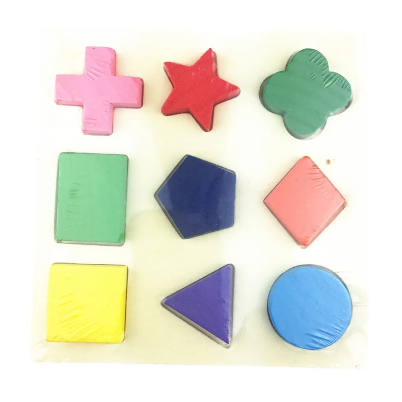 3 шт./компл. Дети Детские деревянные игрушки Геометрия учебный 3D Головоломки блоки раннего обучения Развивающие игрушки для детей Подарки