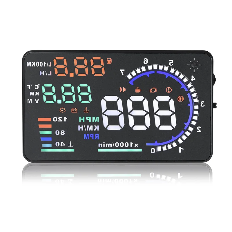 5.5 дюймовый A8 Автомобильный OBD2 HUD Дисплей с индикатором скорости предупреждение