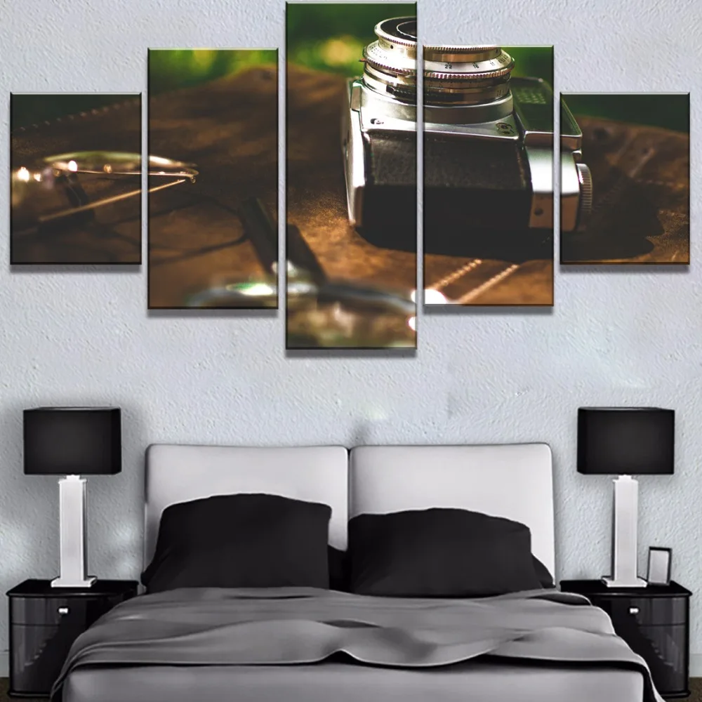 5 Piece HD Print Large Upright Camera Modern Decorative Paintings on